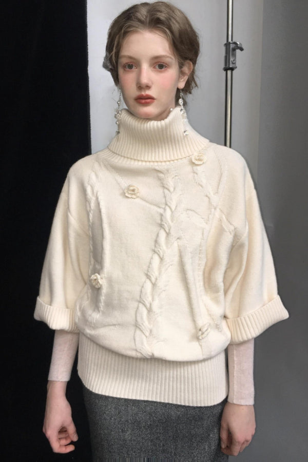 Reversible Merino Wool Cape Sweater