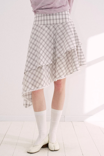 Artist-Designed Plaid A-Line Skirt