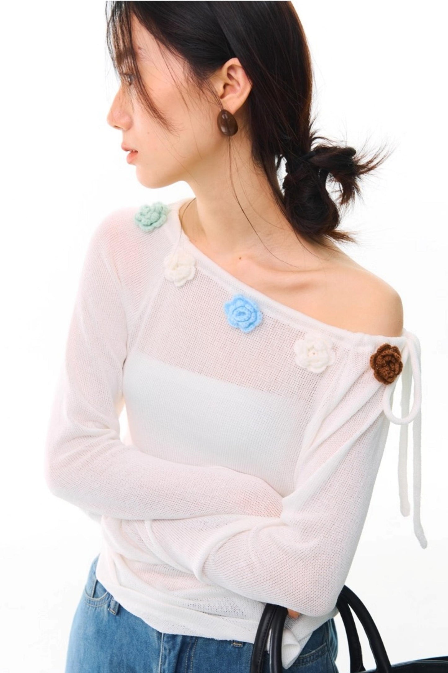 Flower Crochet Knit Top