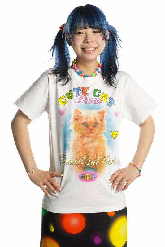 Cute Cat & Dog Print Slim Shoulder T-Shirt