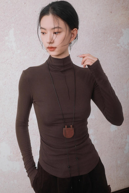 Autumn Warm Semi-Turtleneck T-shirt