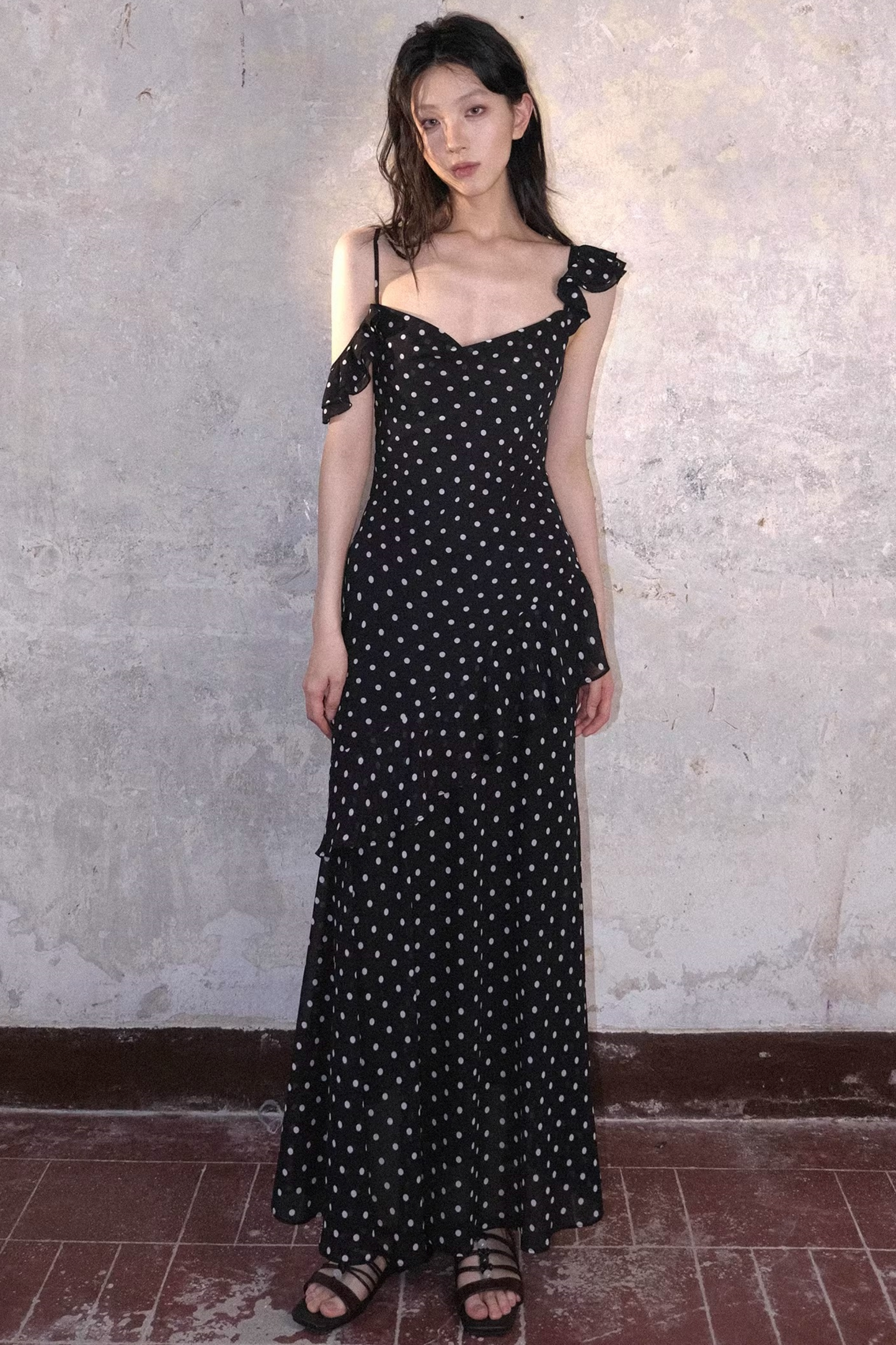 Retro Polka Dot Fishtail Dress
