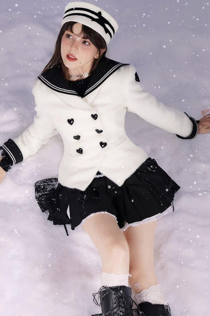 Golden Mink Sailor Collar Jacket