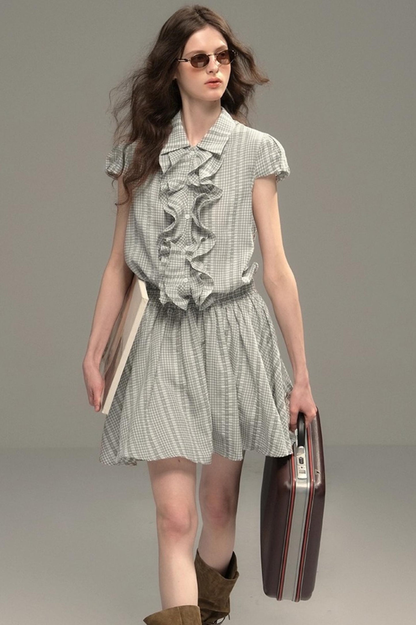 Silver Coral Jacquard Lace Dress