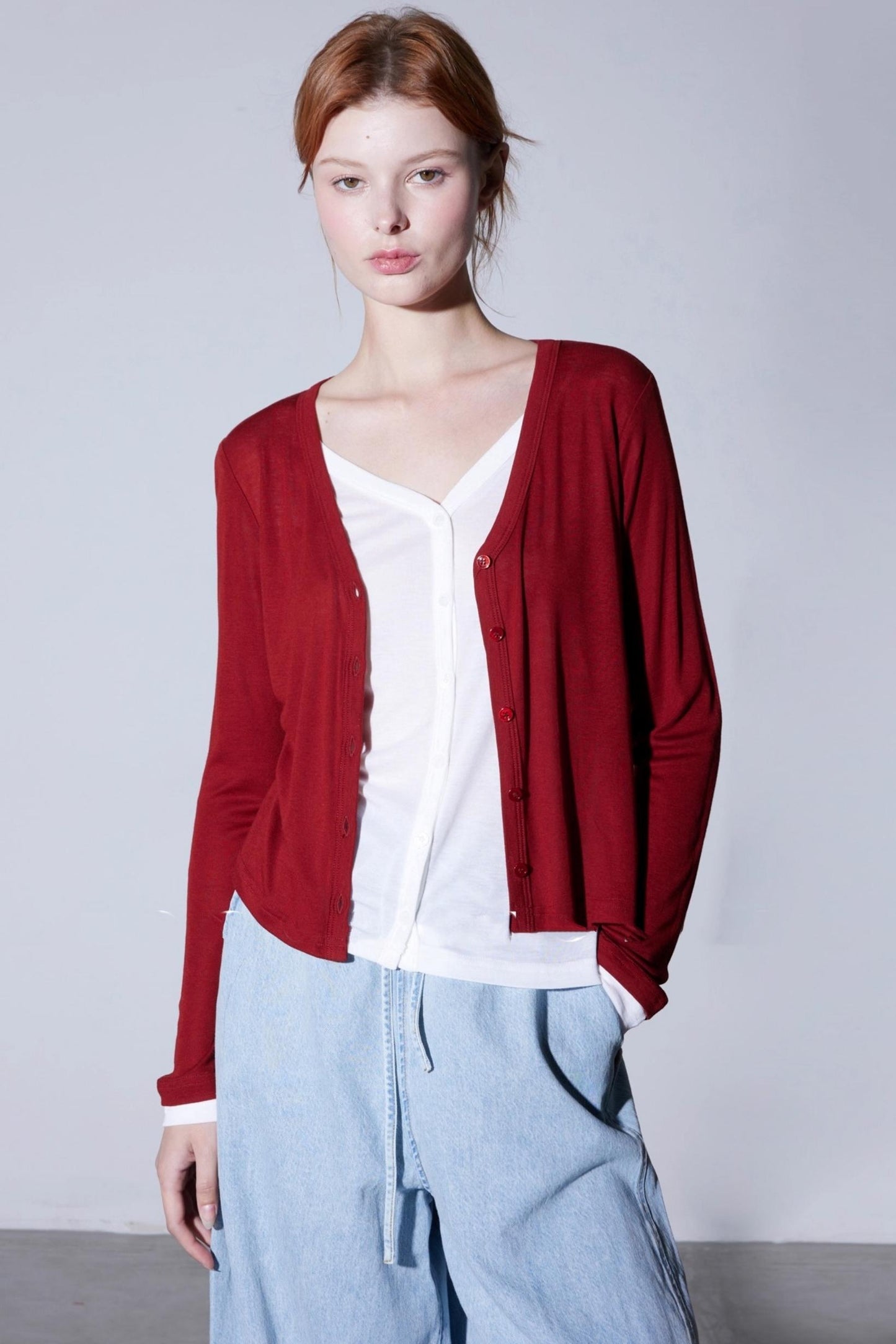 Mulberry Silk Long-Sleeved Cardigan