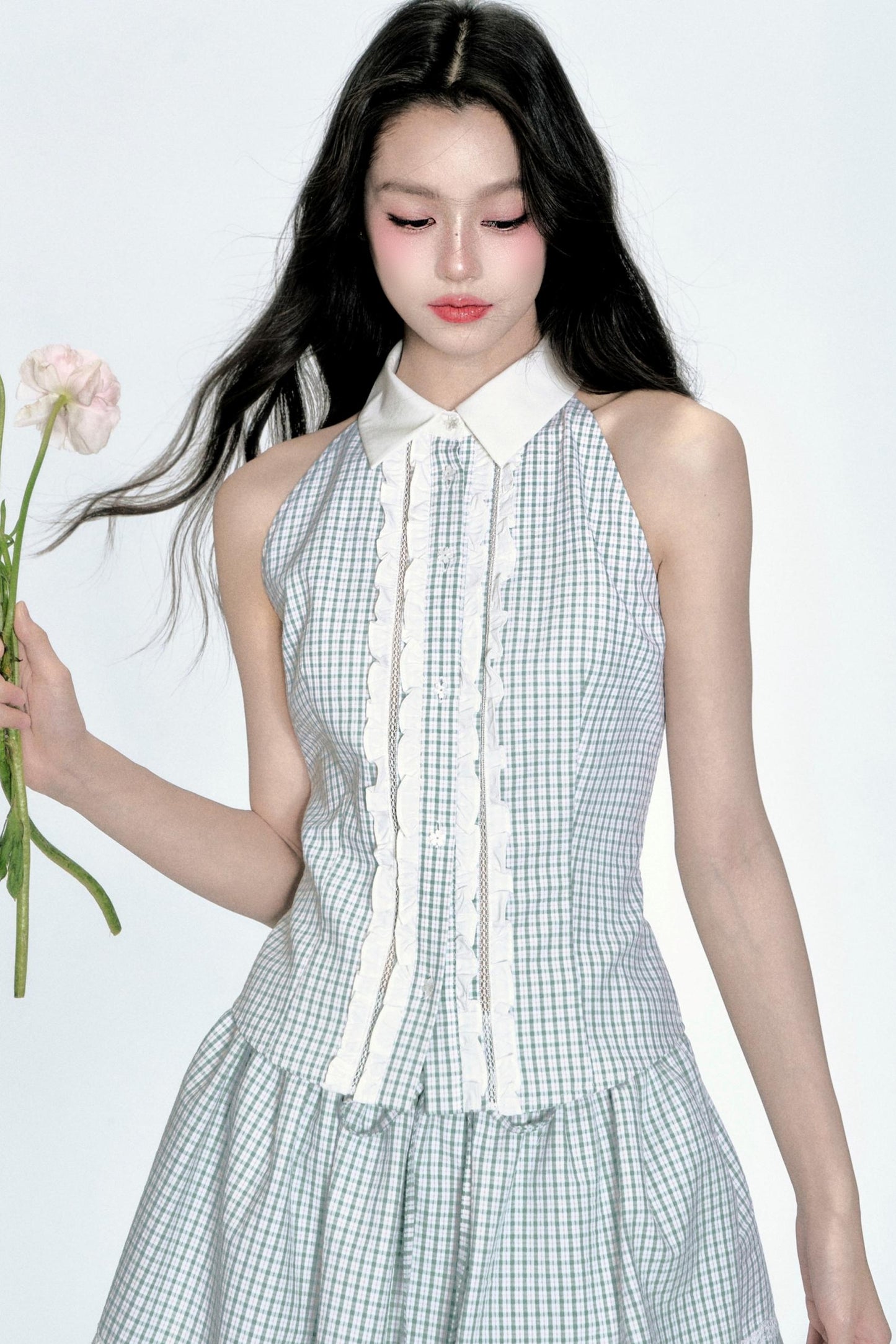 Lime Mint Green Check Set-Up