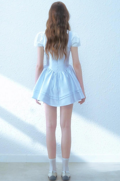 Satin Blue College Dress