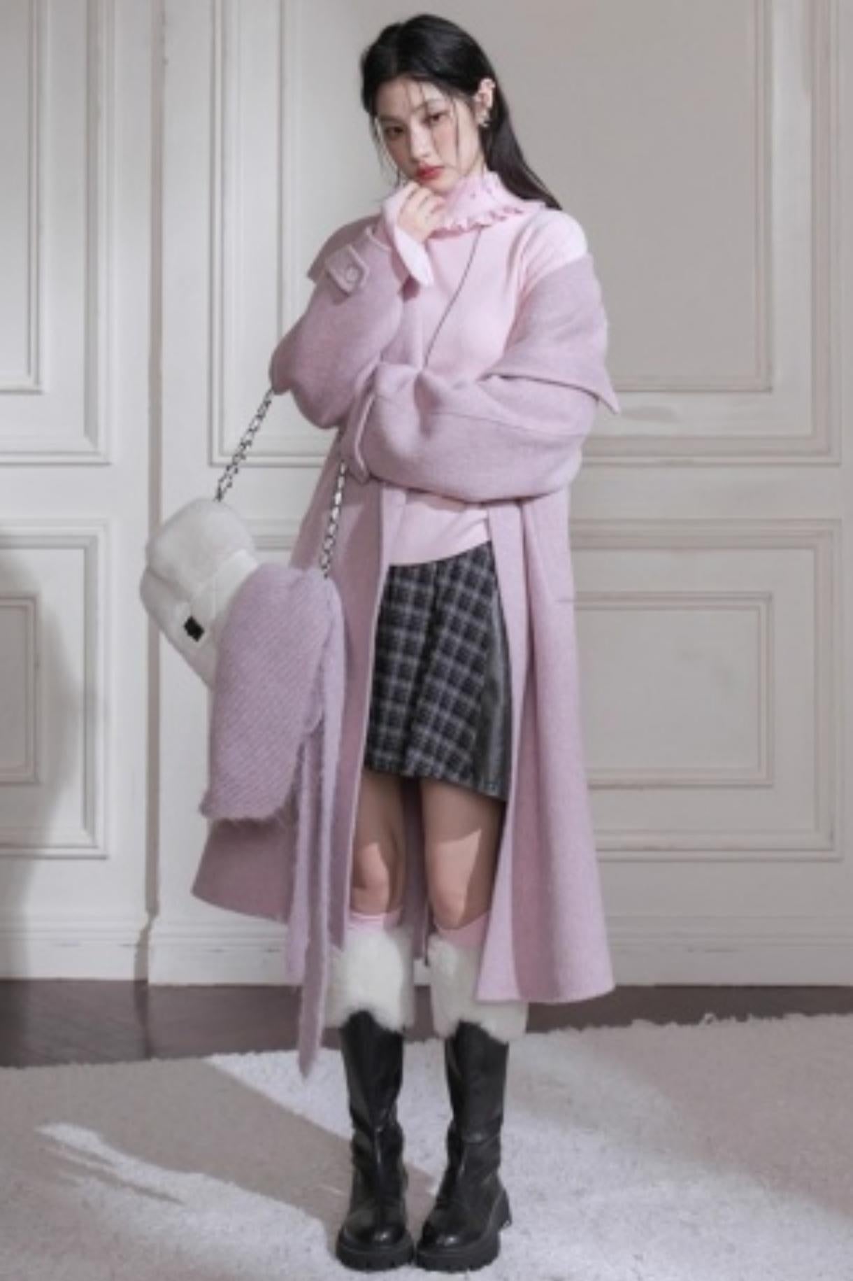 Mercerized Wool Ruffle Sweater