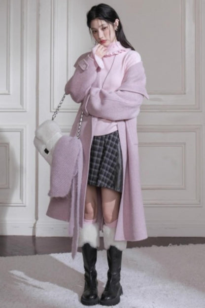 Mercerized Wool Ruffle Sweater