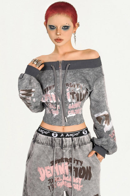 Cool Retro Punk Girl Sweatshirt