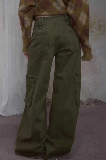 Cool Military Green Cargo Jeans