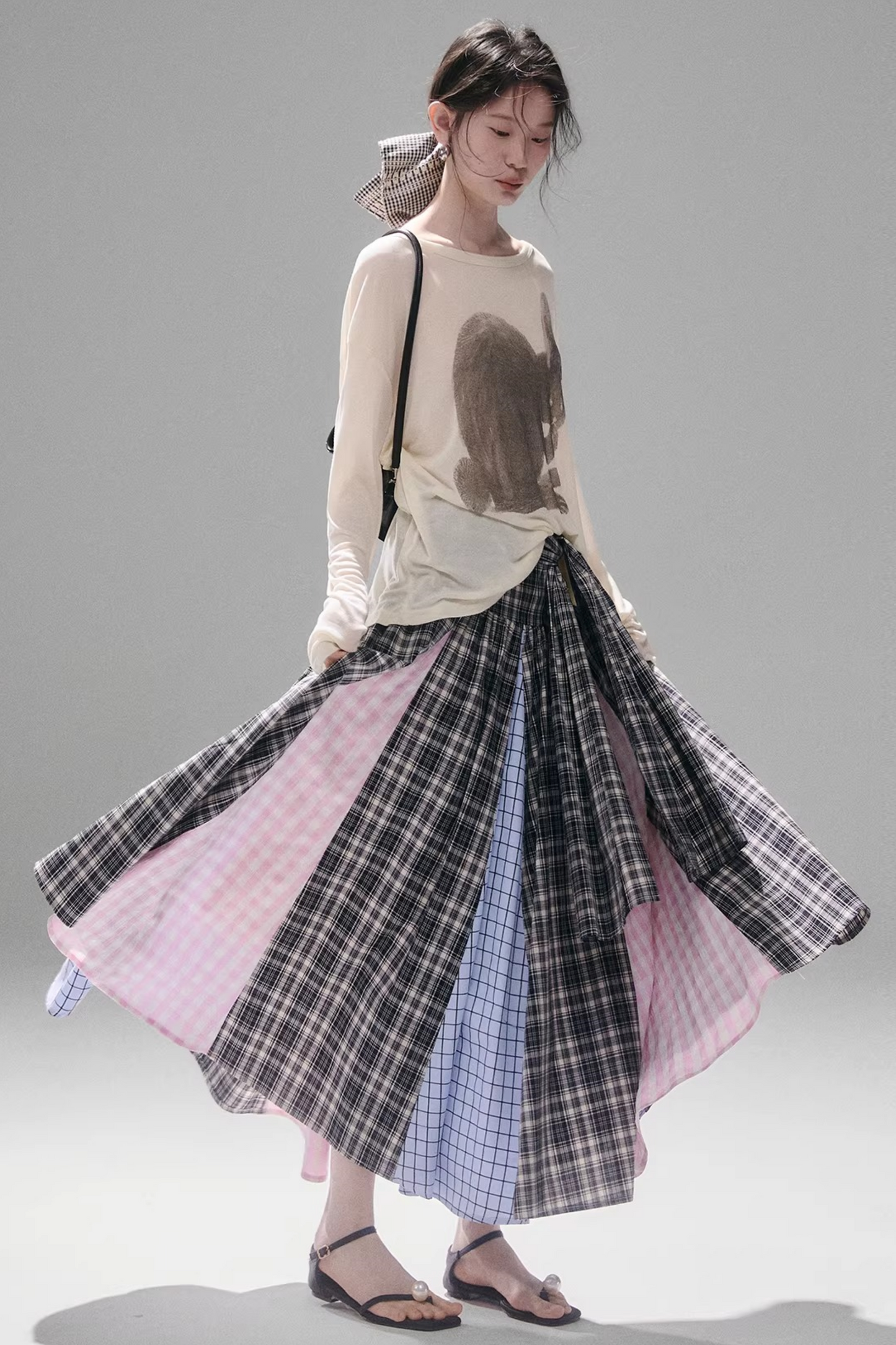 Retro Plaid A-Line Skirt