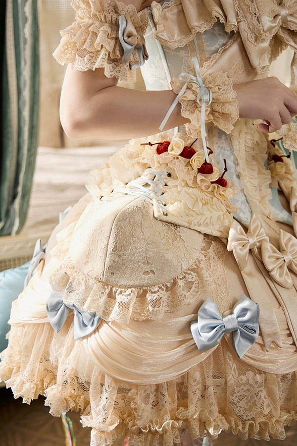Rococo Blue Lace Skirt Set-Up