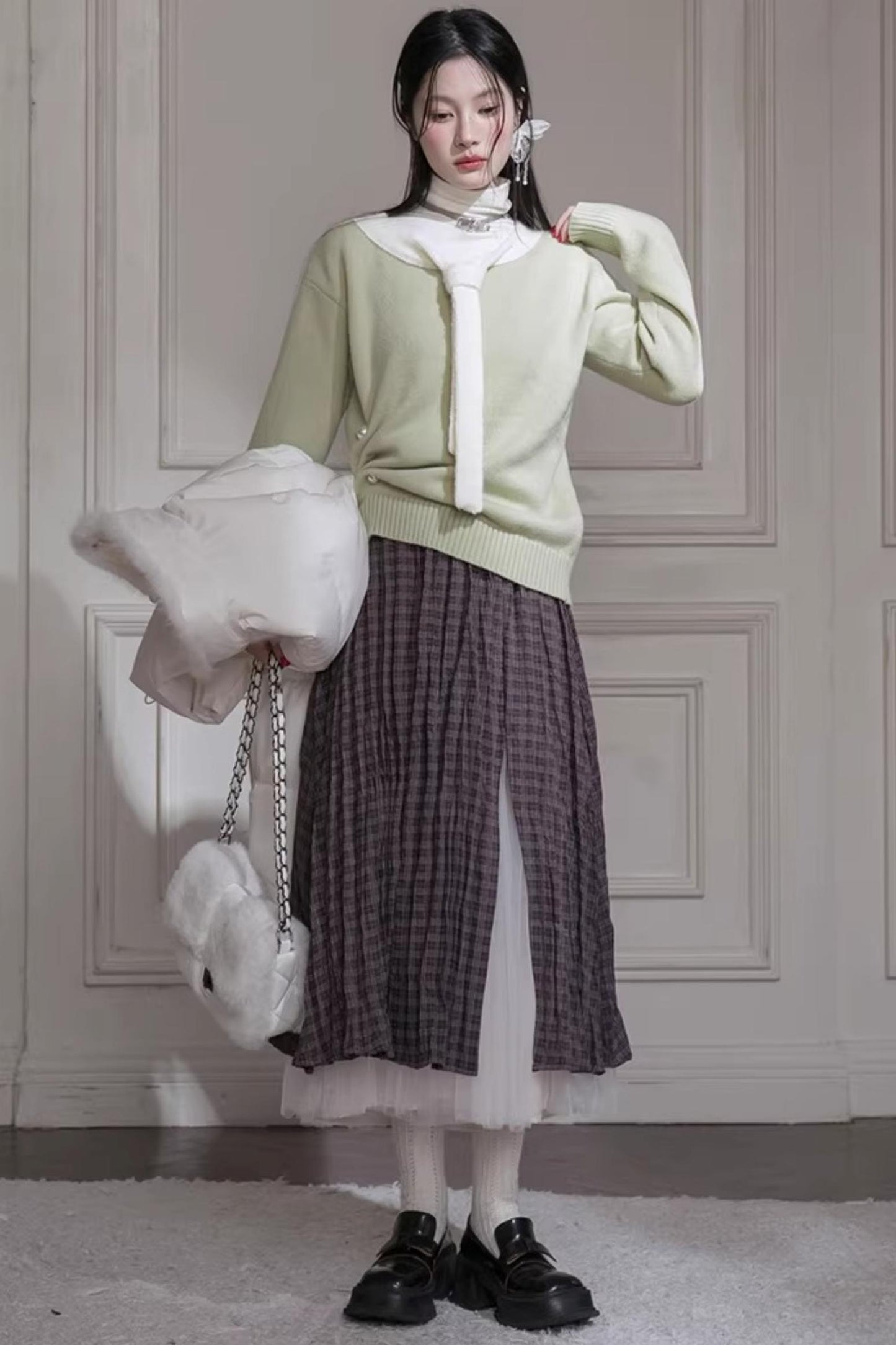 Winter-Woll-Farbblock-Pullover