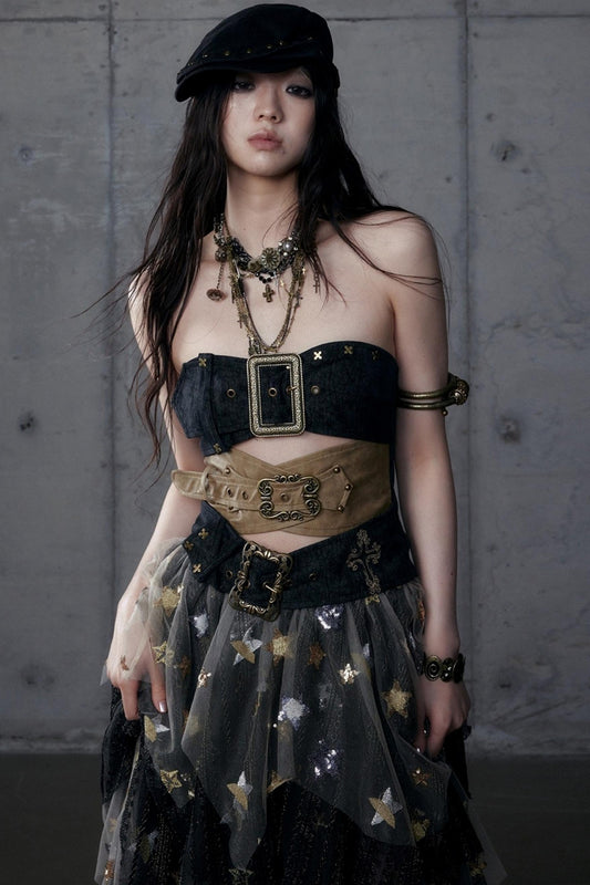 Vintage Punk Leather Corset