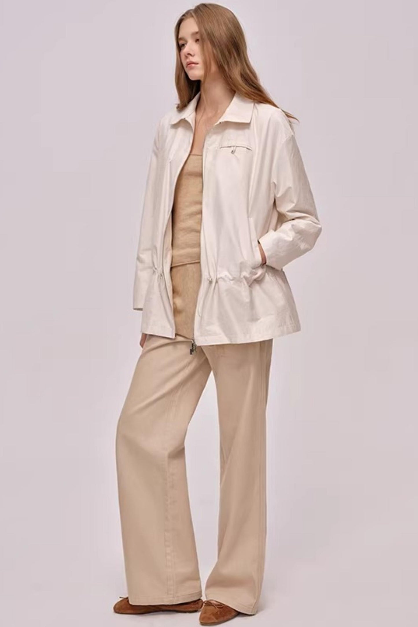 Custom-Dyed Pink Apricot Denim Pants