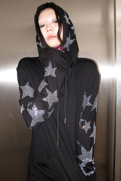 CFIERCE five-pointed star perm long-sleeved hoodie