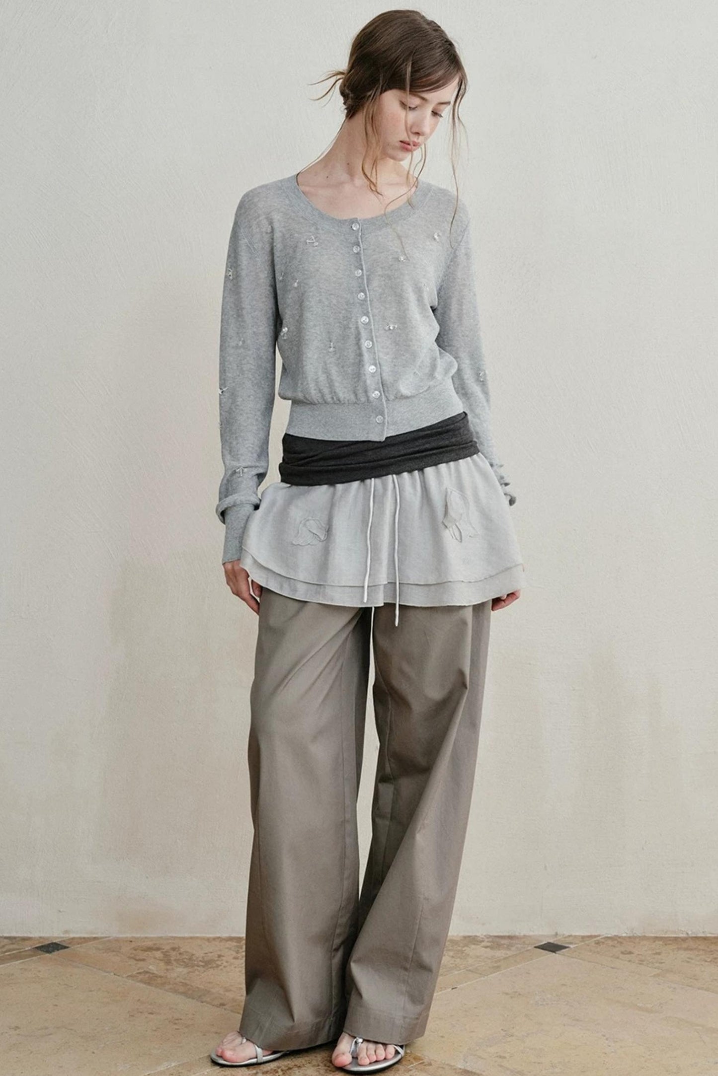 Knitted Elastic Cuffed Pants