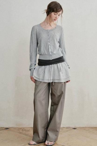 Knitted Elastic Cuffed Pants