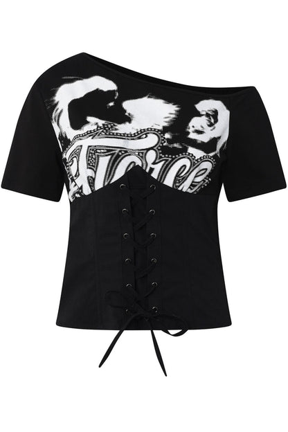 Contrast Tie-Waist Tee