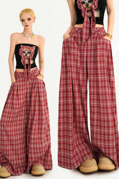 American Retro Plaid Pants