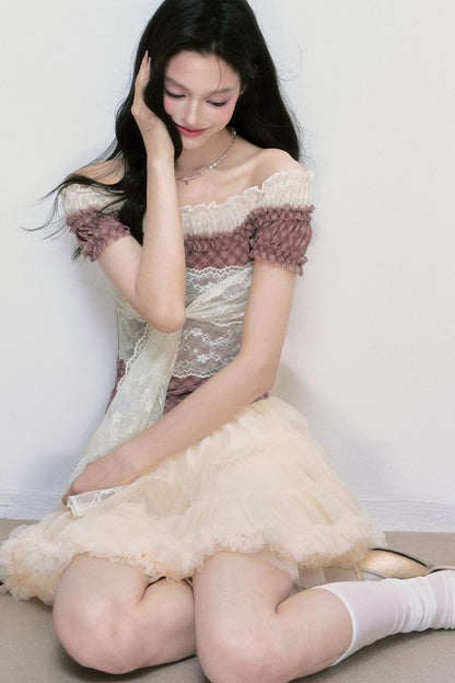 Plaid One-Shoulder Top