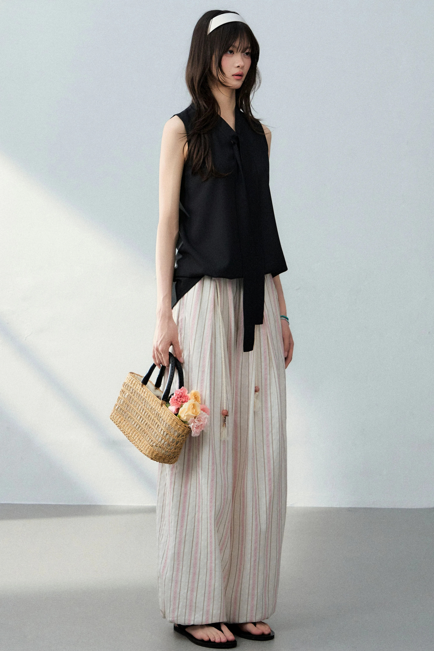 Old Money Striped Linen Pants Set-Up