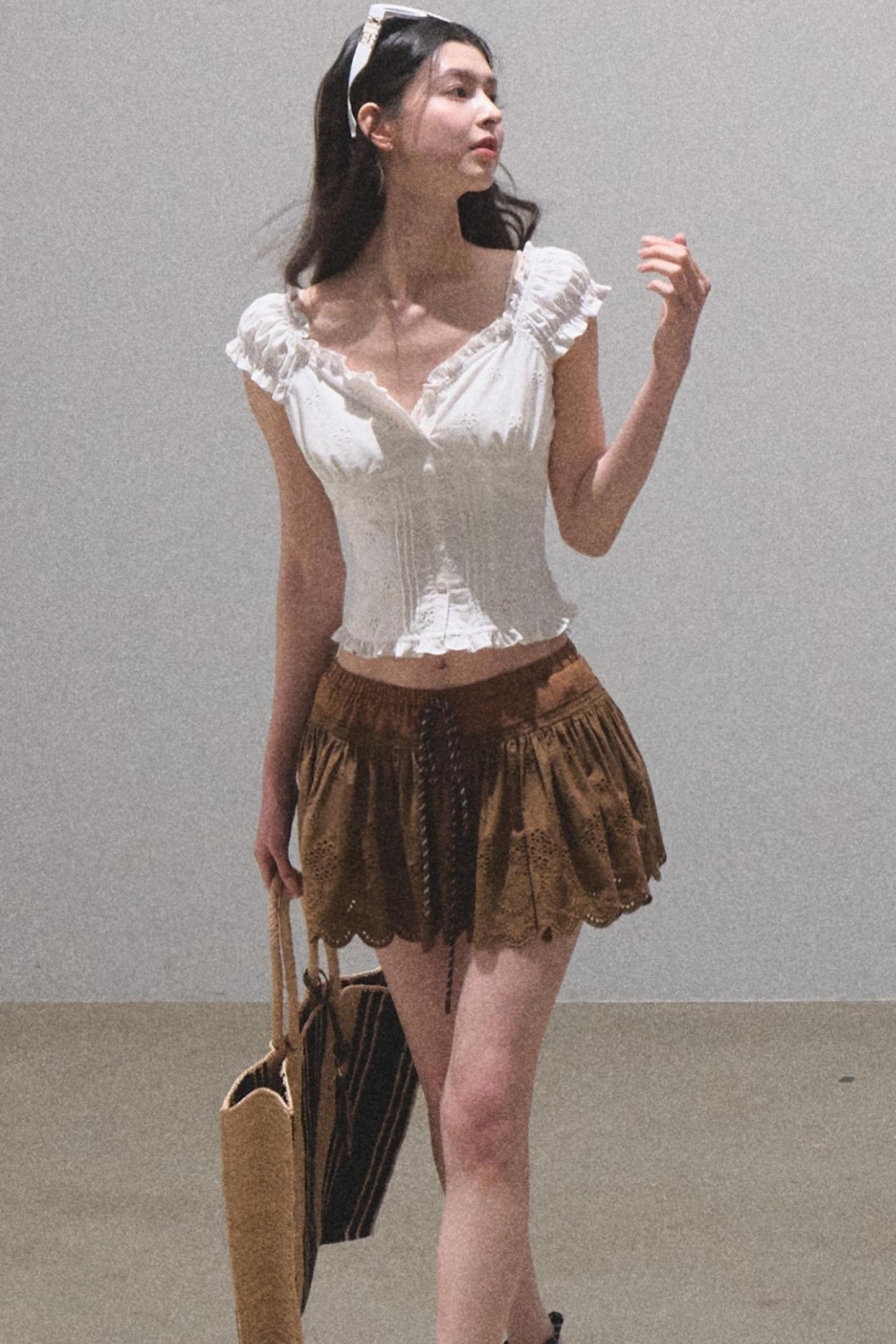 Lime Delight Bohemian Peplum Skirt