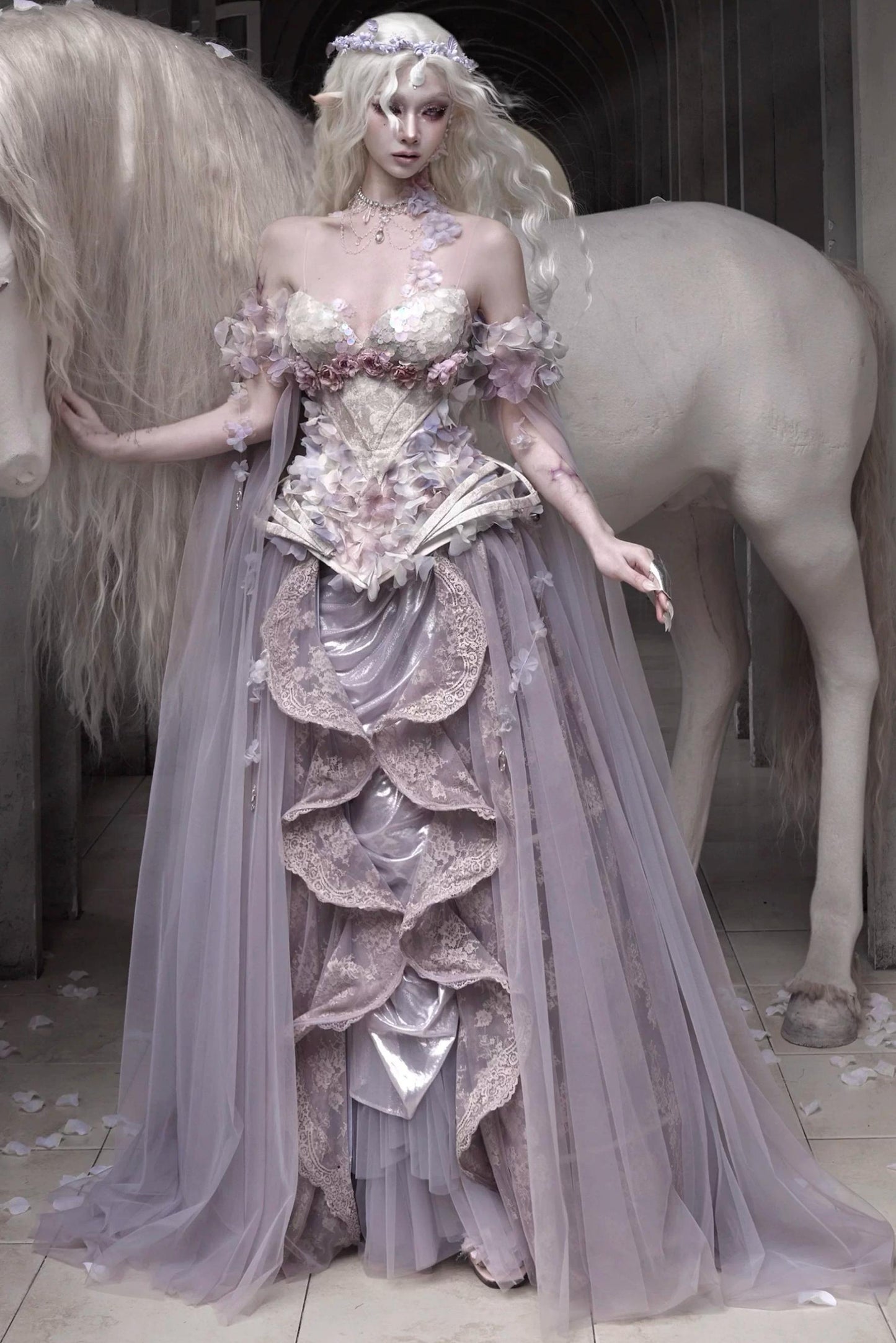 Moonlight Flower Fishbone Corset Matching Set