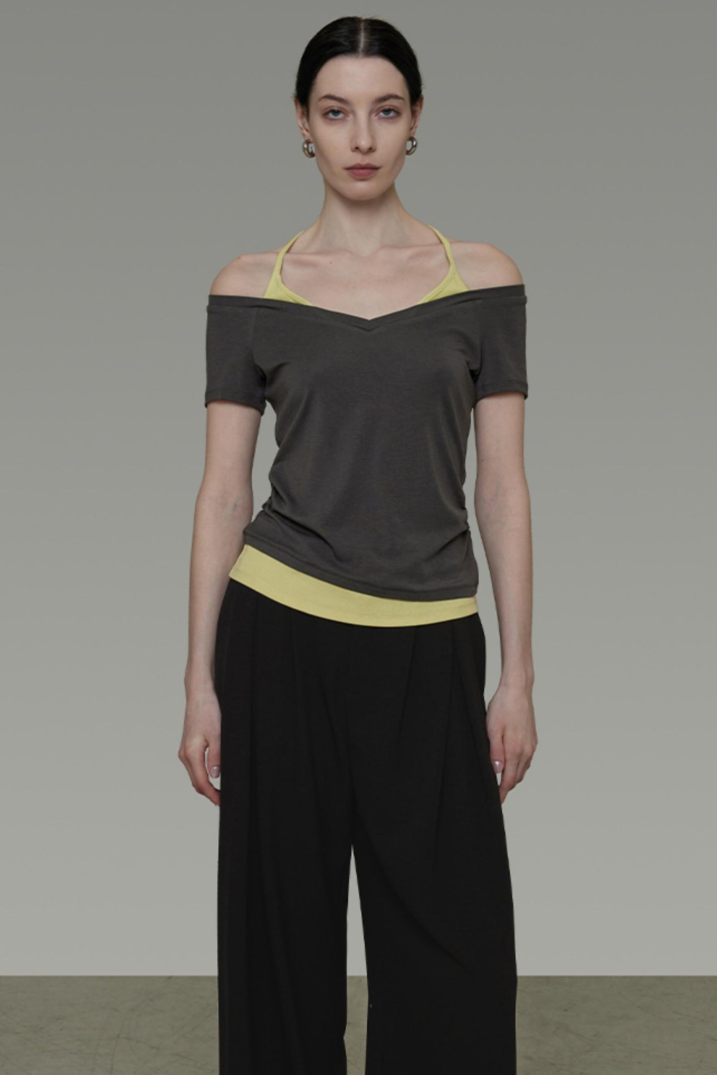 Dark Grey V-Neck Tee