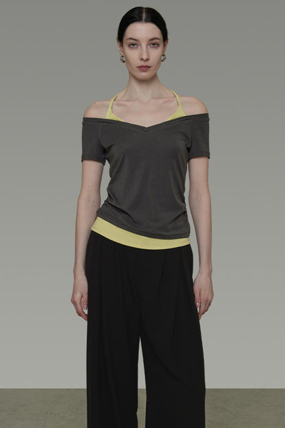 Dark Grey V-Neck Tee