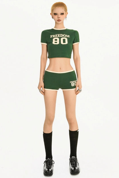 Summer Athleisure Crop Top Set