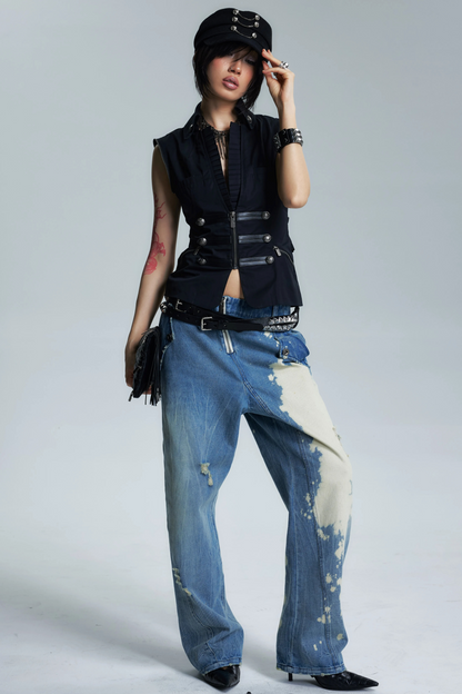 Vintage Washed Denim Pants