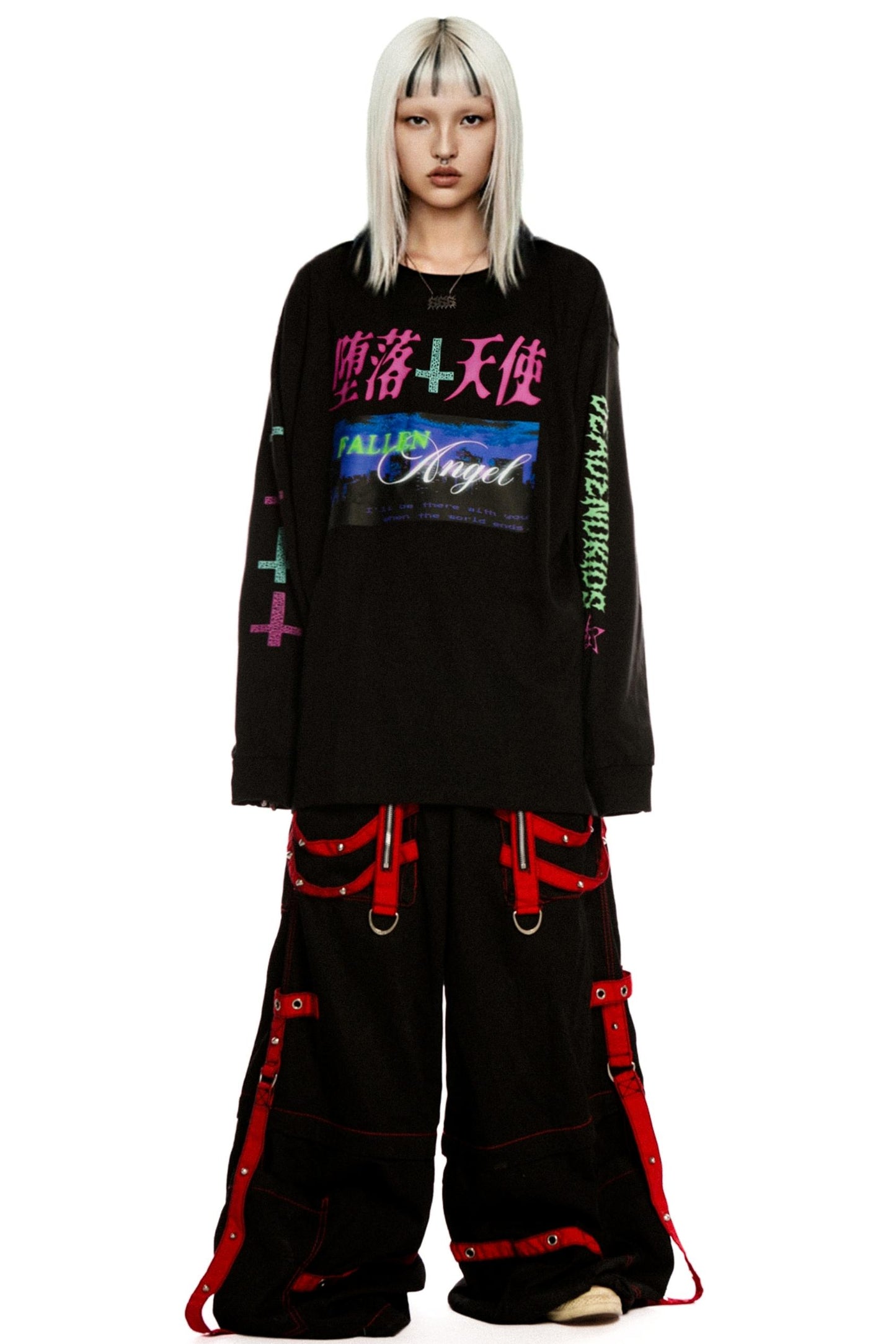 Fallen Angel Print Retro Top