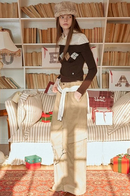 Diamond Pattern Merino Wool Sweater