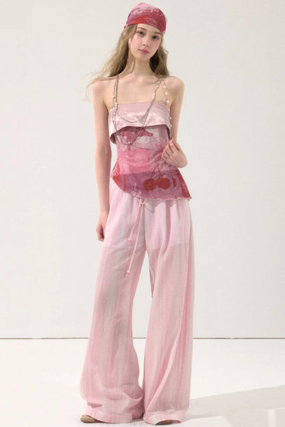 Sweet Pink Pinstripe Pants