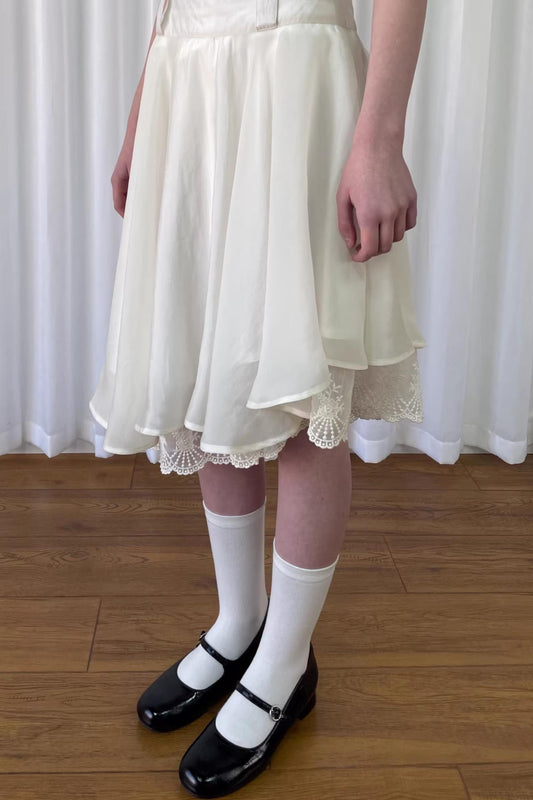 Patchwork Lace Trim Skirt