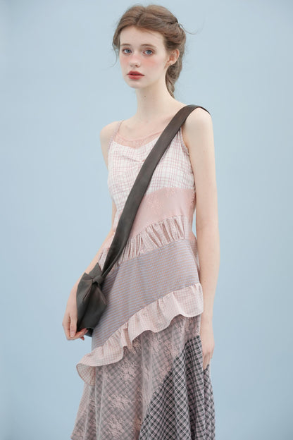 Pink Patchwork Camisole Dress