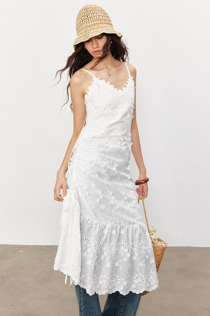French Floral Lace Waist Slip Dress