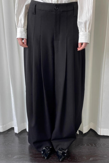 Black Pleated Suit Pants