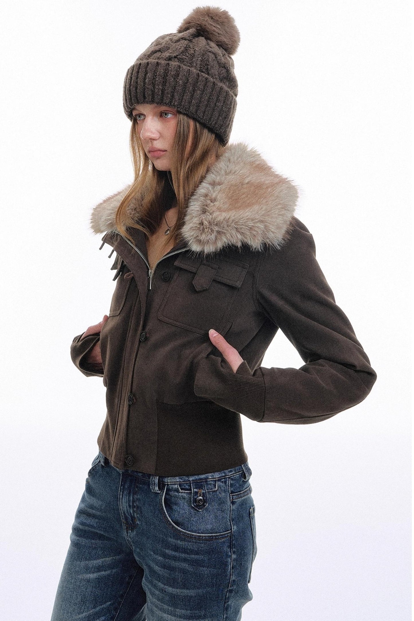 Raccoon Fur Lapel Jacket