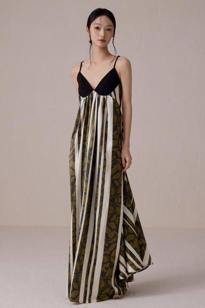 Striped V-Neck Dress