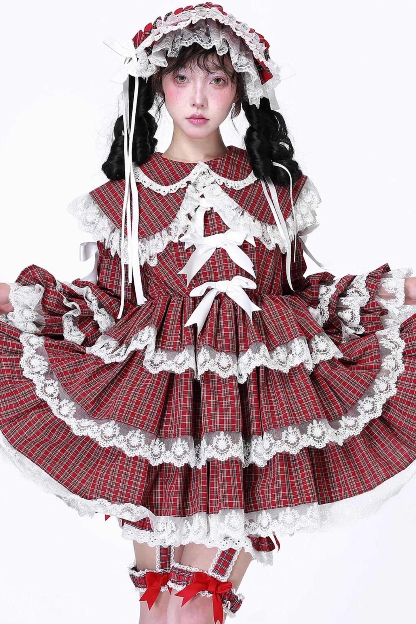 Lolita Style Red Check Dress