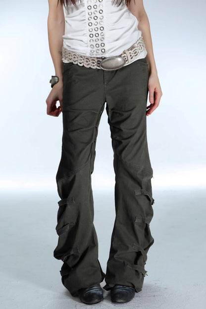 Retro Washed Cotton Trousers