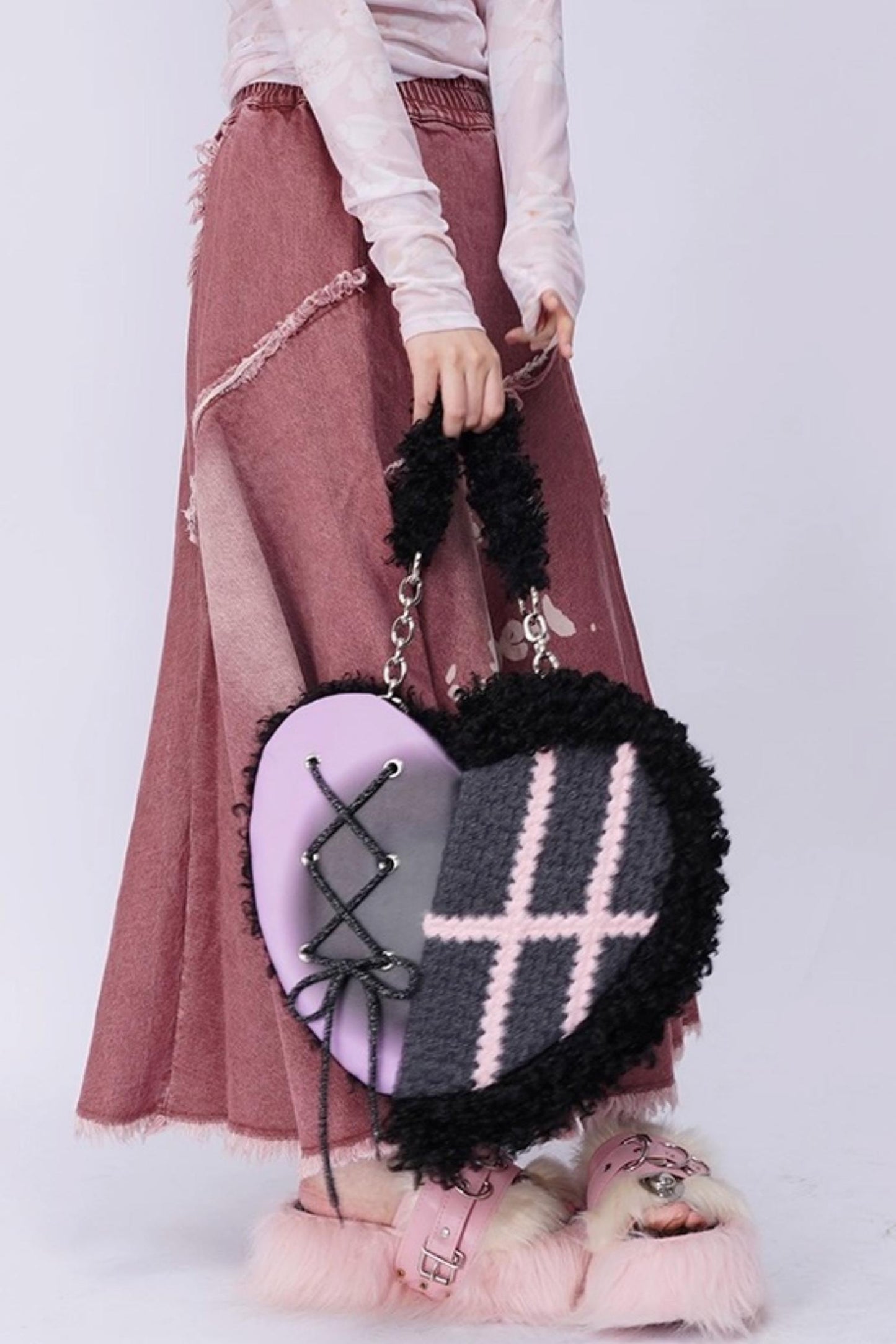 Graffiti Patchwork Heart Bag