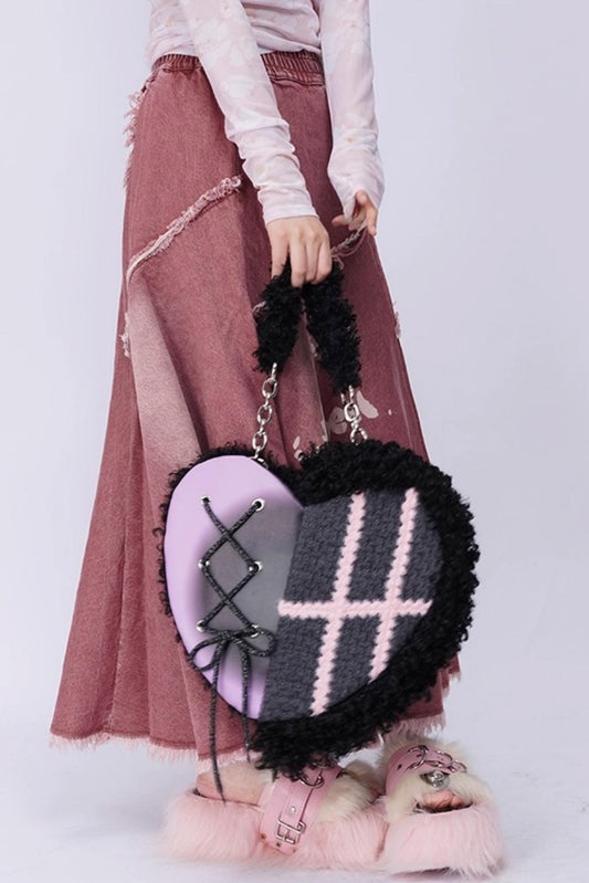 Graffiti Patchwork Heart Bag