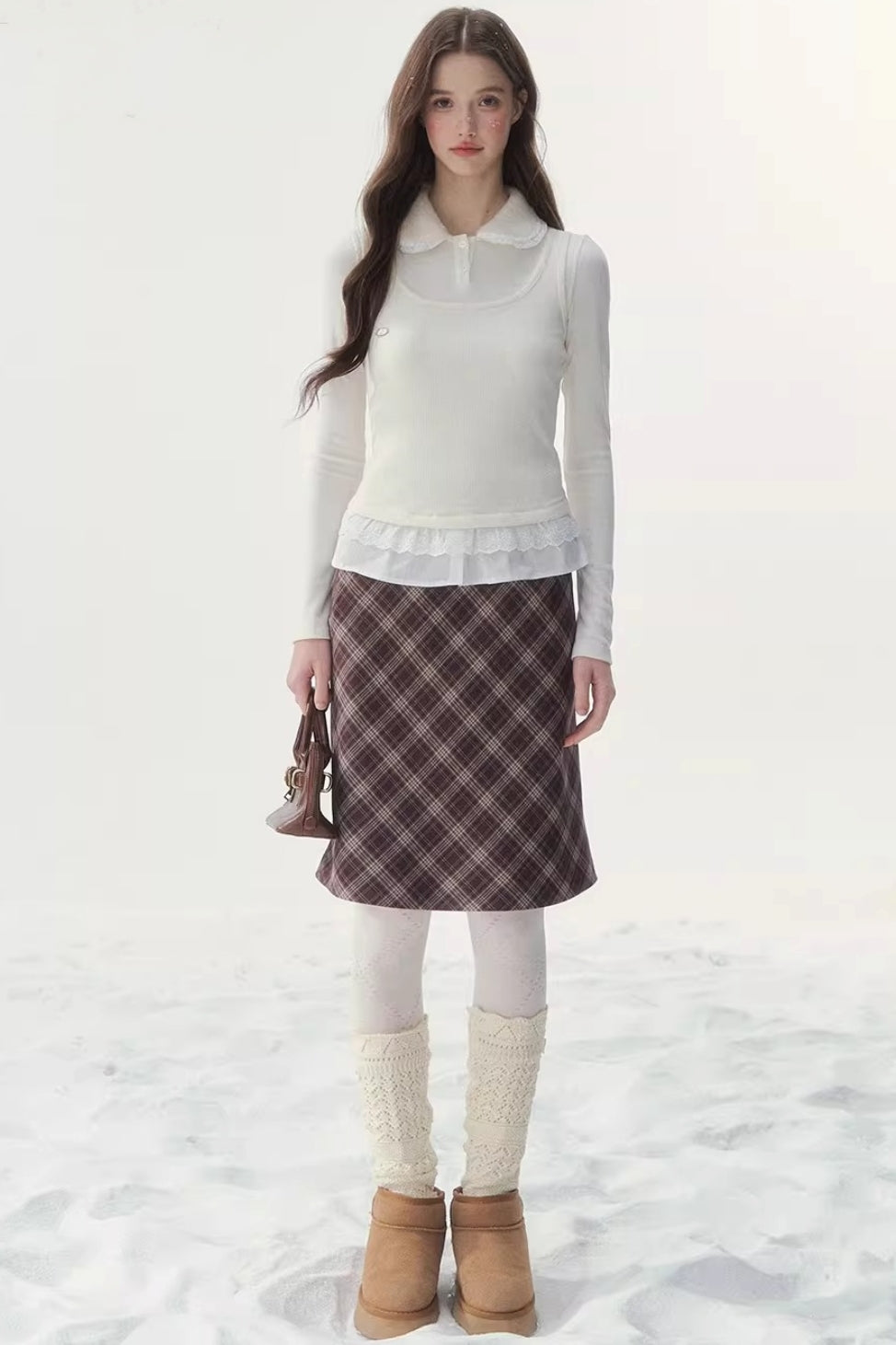 Faux Two-Piece Knitted T-Shirt