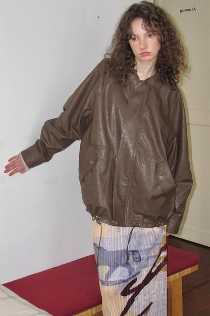 Vintage Matte Coffee Leather Jacket