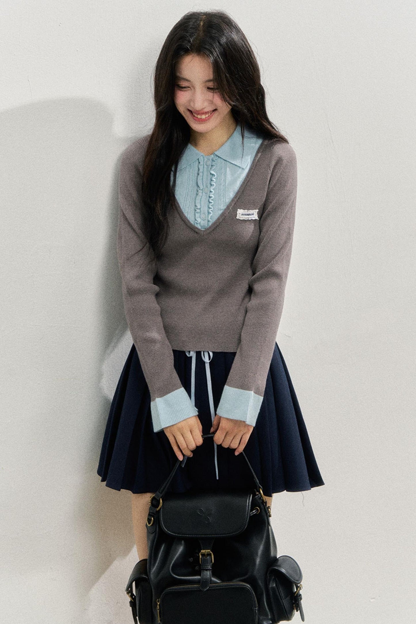 Autumn Knitted Polo Top