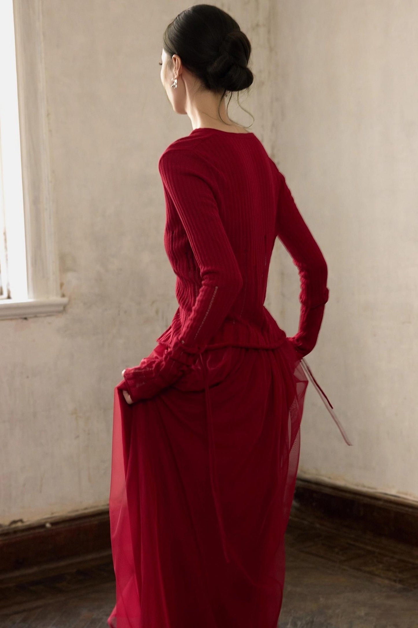 Autumn Romantic Mesh Skirt